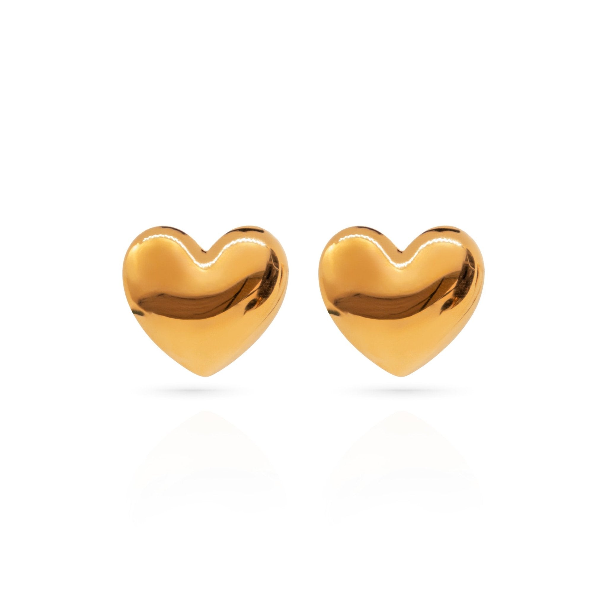 Heart Earrings Gold - SILENT SCREAM